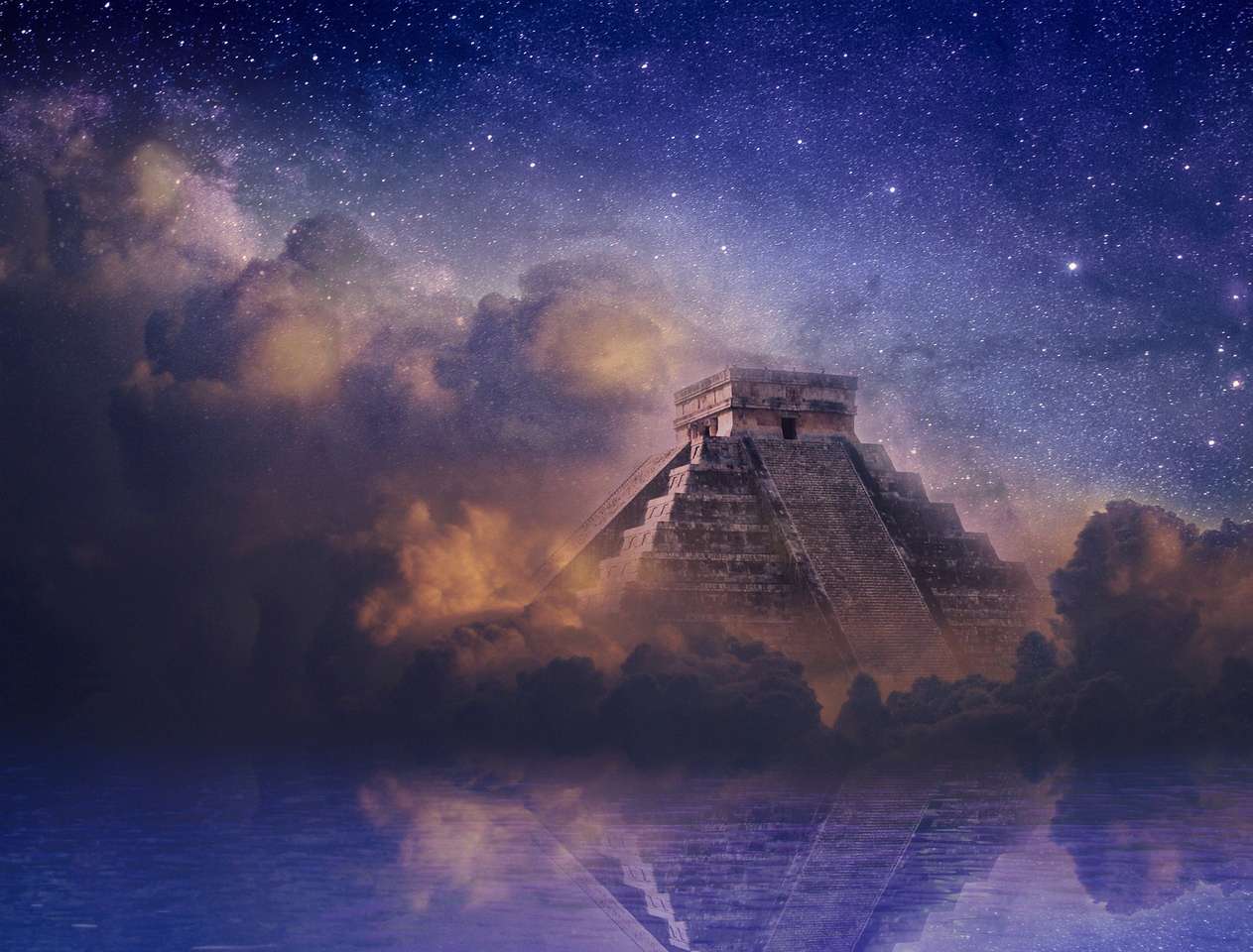 Maya templom puzzle online fotóról