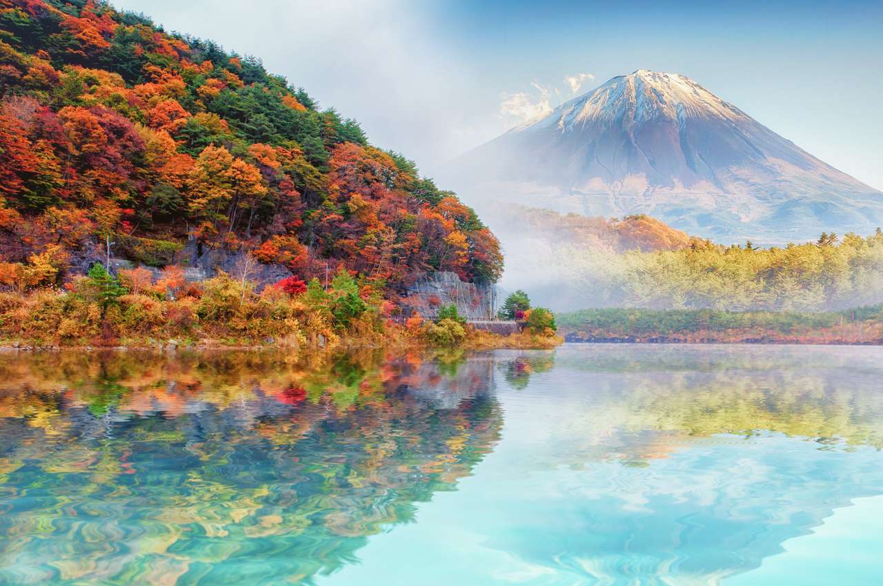 Планината Фуджи през есента онлайн пъзел