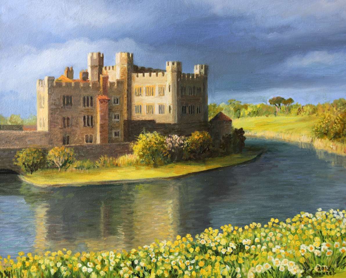 Berühmtes Schloss in der Nähe von Leeds in Kent Online-Puzzle vom Foto