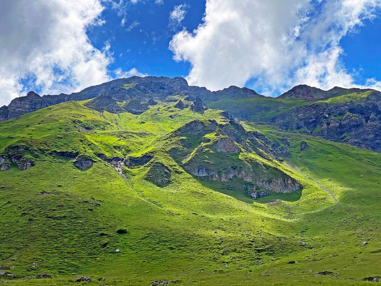 Alpské vrcholy Glogghues a Fulenberg puzzle online z fotografie