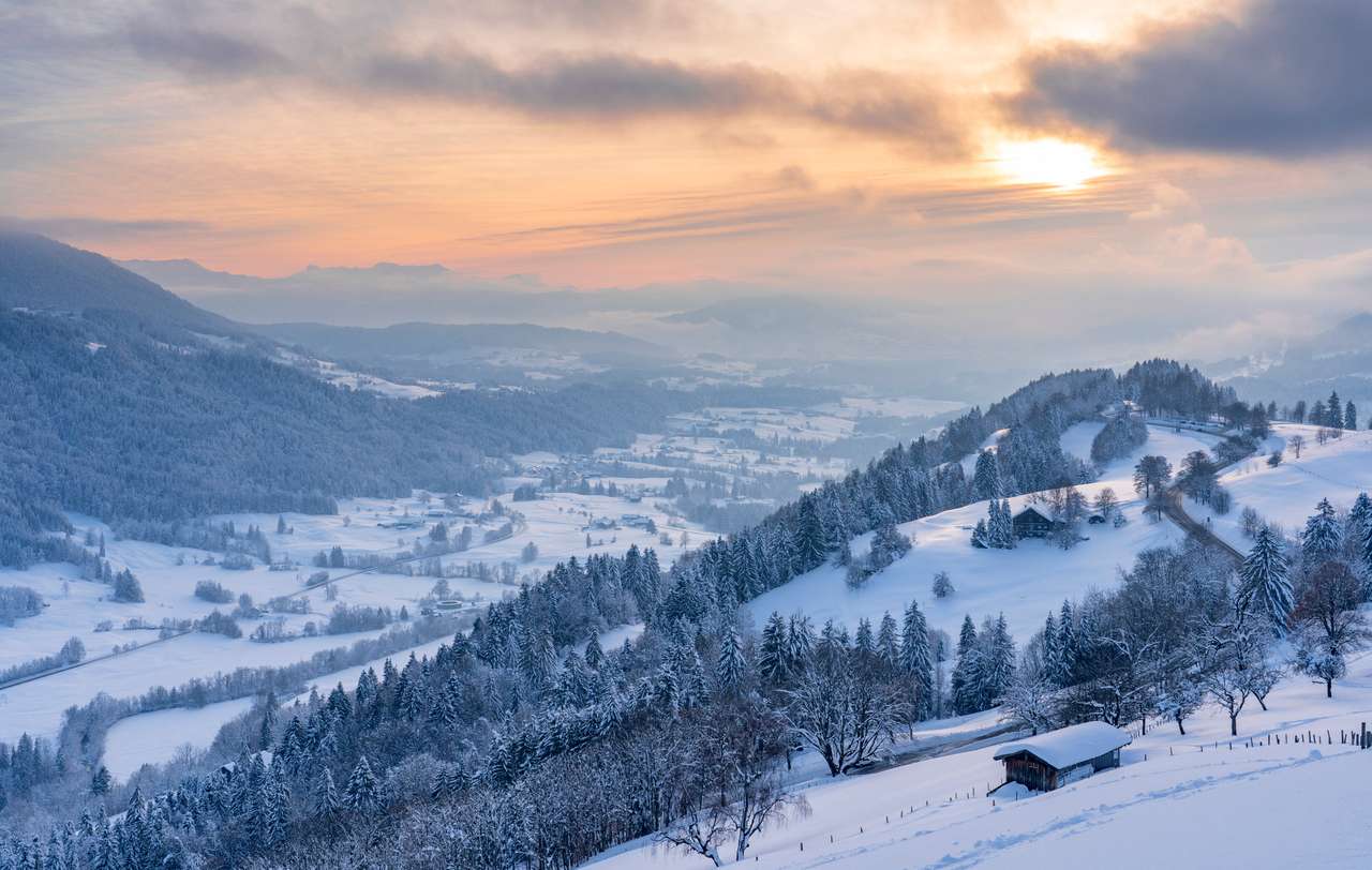 Allgäu Alpok a Bregenzerwald felett puzzle online fotóról