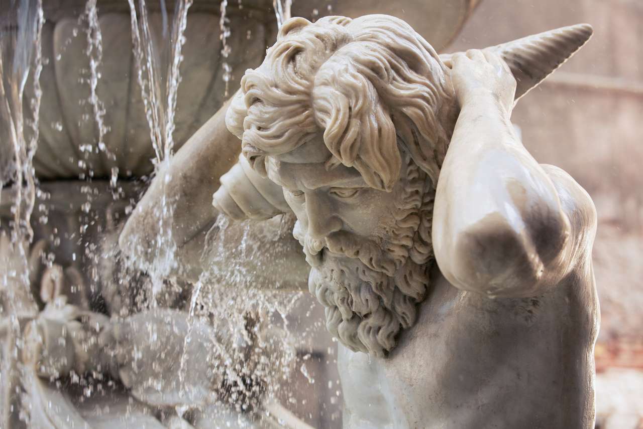 Detail of the Amenano fountain in Catania puzzle online from photo