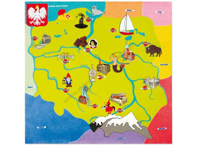 карта Польщі скласти пазл онлайн з фото
