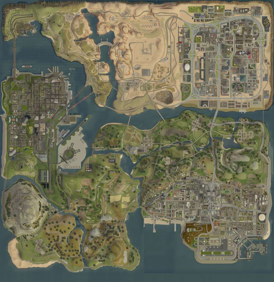 A GTA SA térképe online puzzle