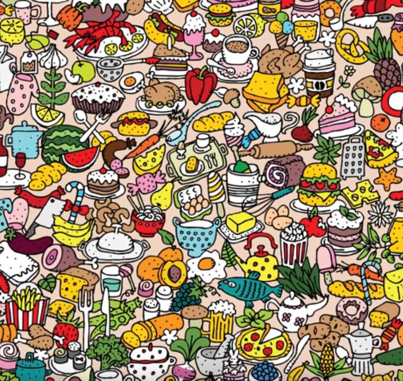 Élelmiszer-kollázs puzzle online fotóról