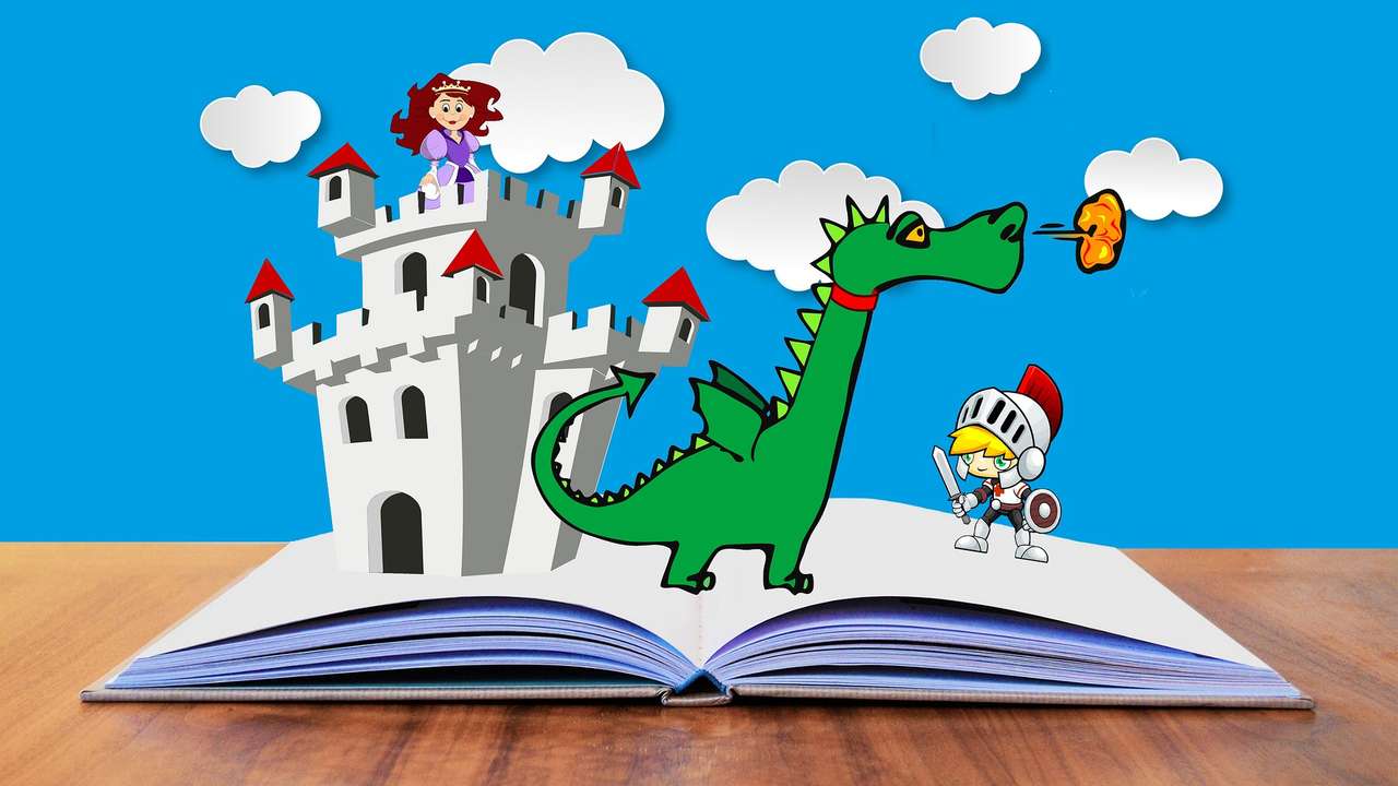 Fairy tales - book animations puzzle online from photo