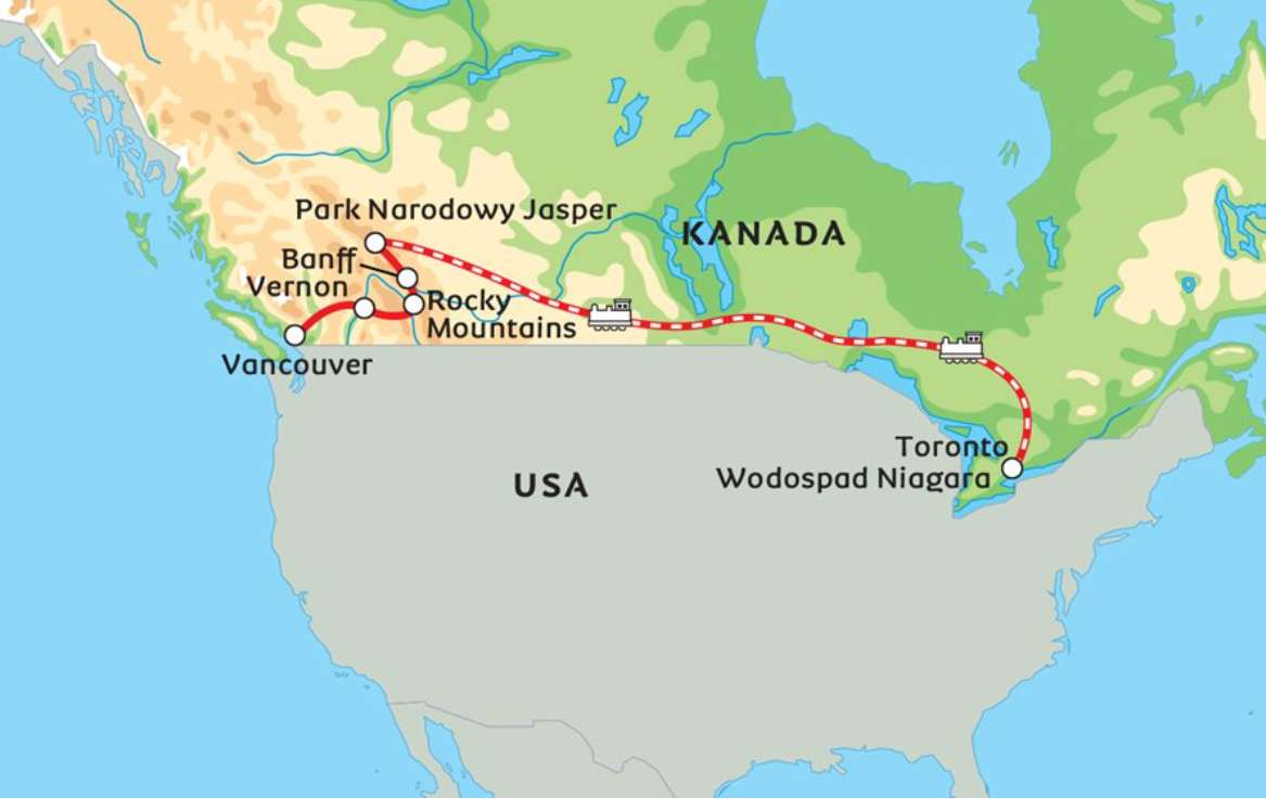 カナダ横断地図 オンラインパズル