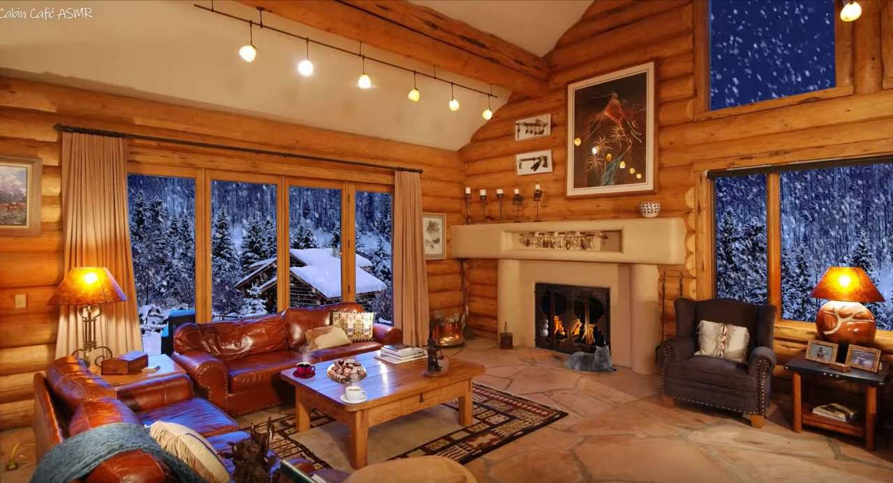 Inverno dentro da cabine puzzle online a partir de fotografia
