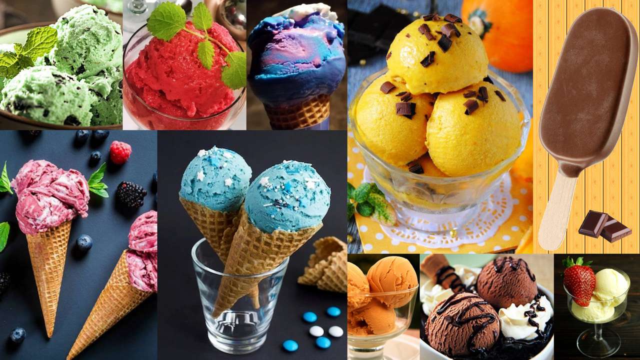 アイスクリーム-コラージュ 写真からオンラインパズル