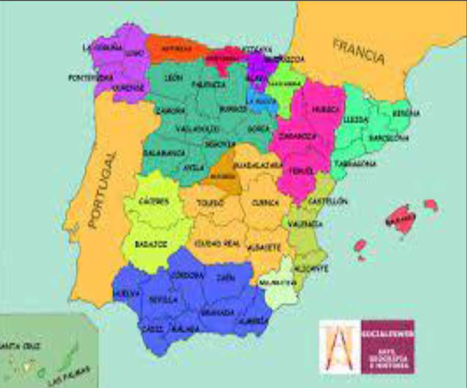 Mapa Politica España (Sexto Primaria) online παζλ