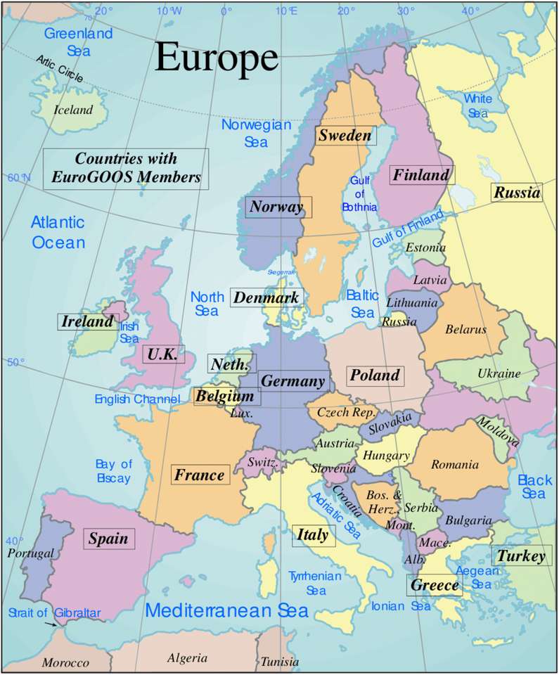 Carte européenne puzzle en ligne
