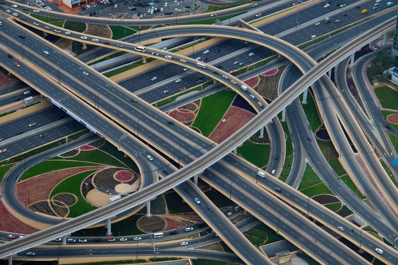 Highway intersection puzzle online from photo