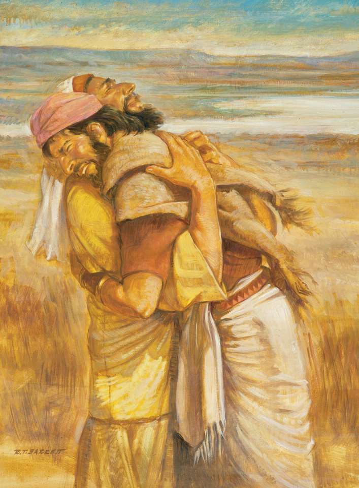 Jakob och Esau omfamnar Pussel online