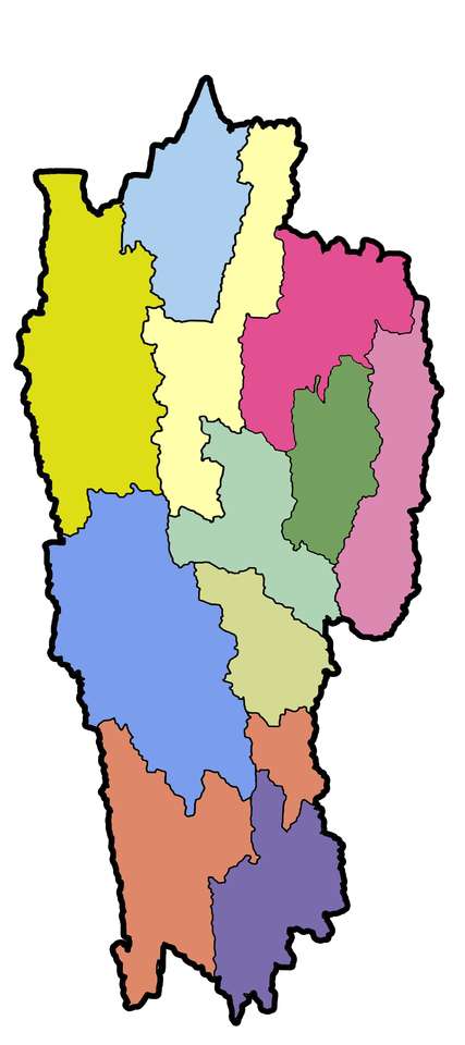 Χάρτης Mizoram παζλ online από φωτογραφία