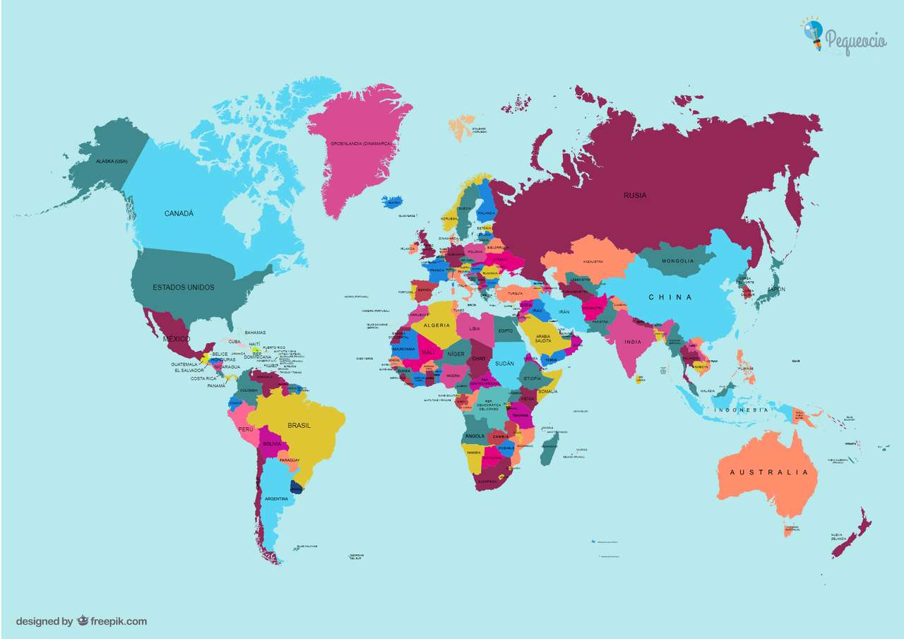Mapa mundial puzzle online