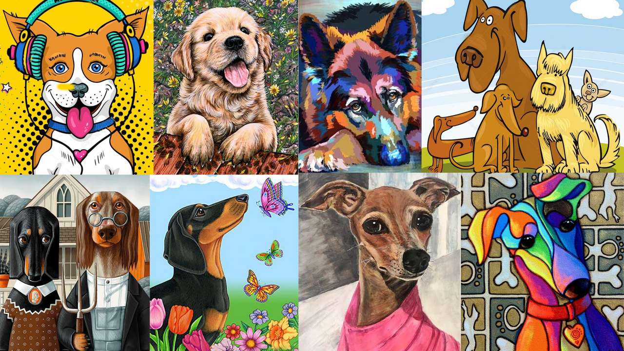 Dogs - portraits puzzle online from photo