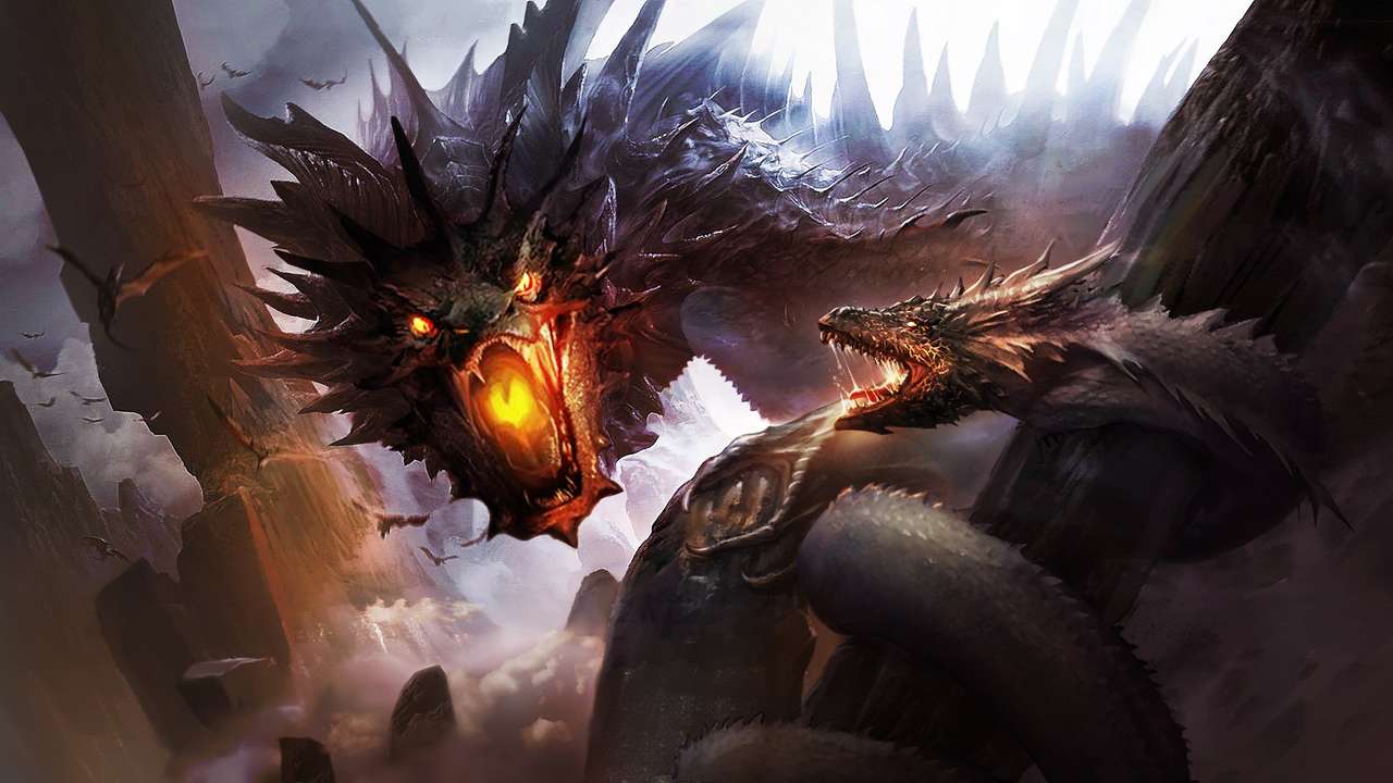 дракон изрыгающий огонь пазл онлайн из фото