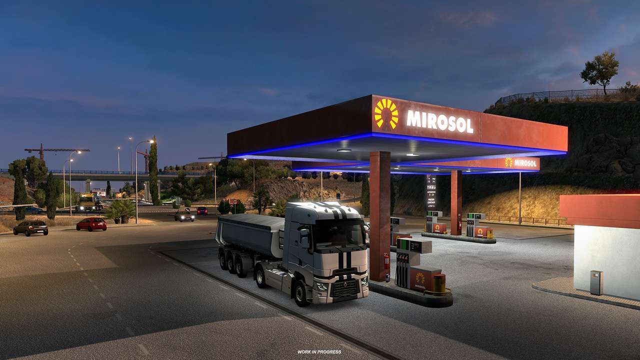 bensinstation lastbil pussel online från foto