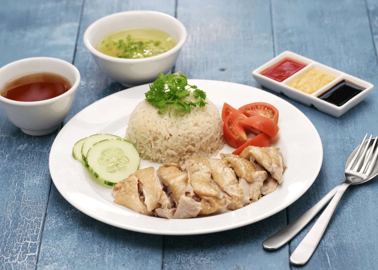 Chicken rice puzzle online from photo
