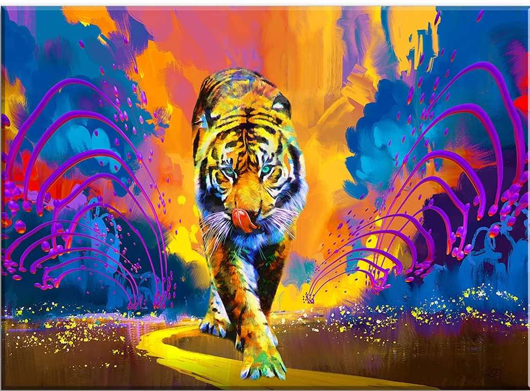Neon Tiger puzzle online from photo