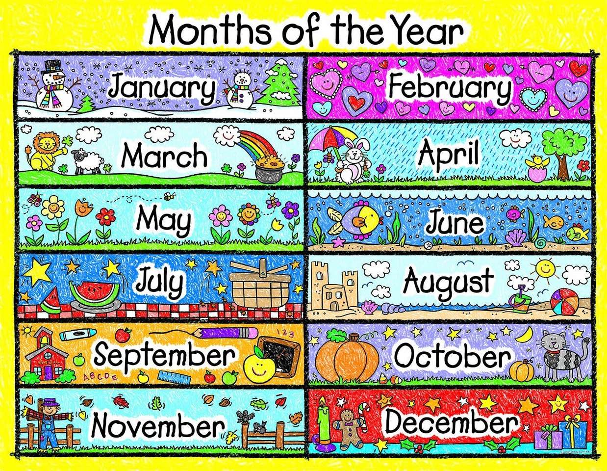 Months of the year puzzle online from photo