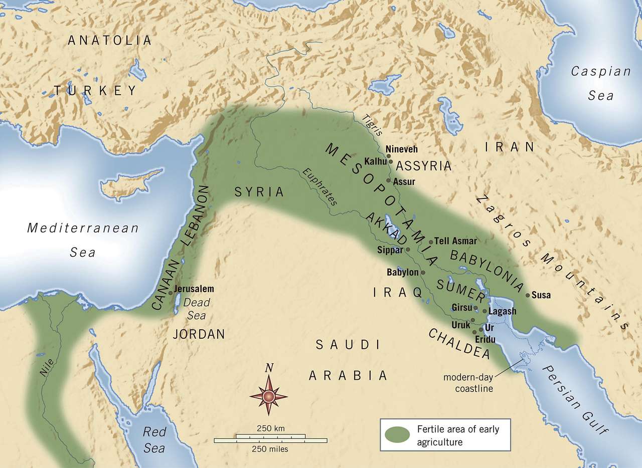 Карта на Месопотамия онлайн пъзел