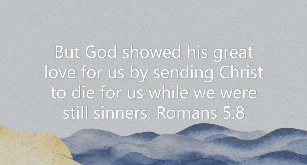 Romans 5: 8 puzzle online from photo