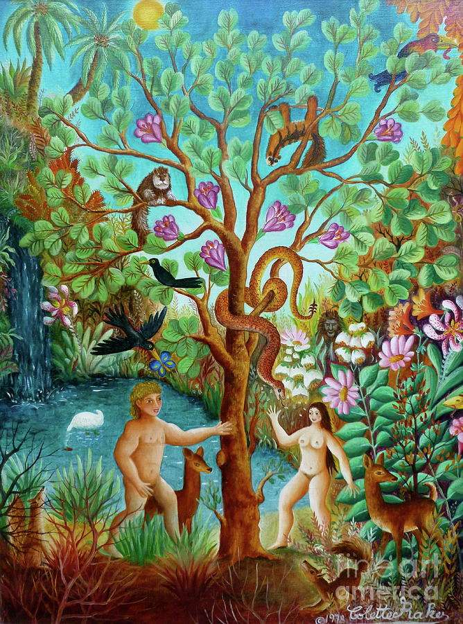 Adam and Eve puzzle online from photo