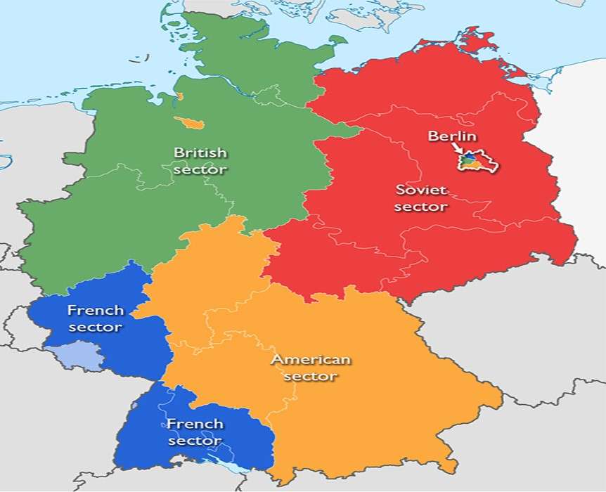 Harta Germaniei de Est și de Vest puzzle online din fotografie
