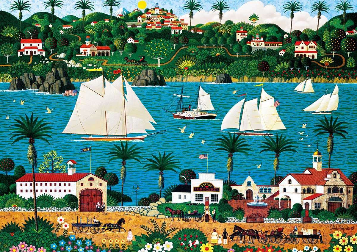 Palm Trees and River Boats puzzle online from photo