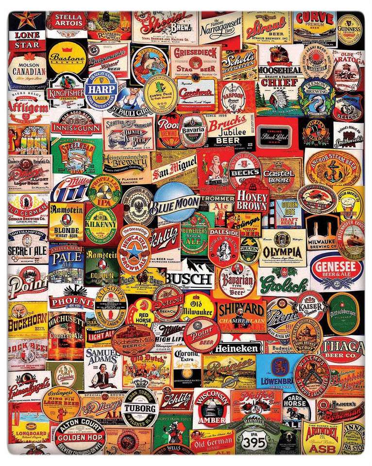 Todos os tipos de cerveja puzzle online a partir de fotografia