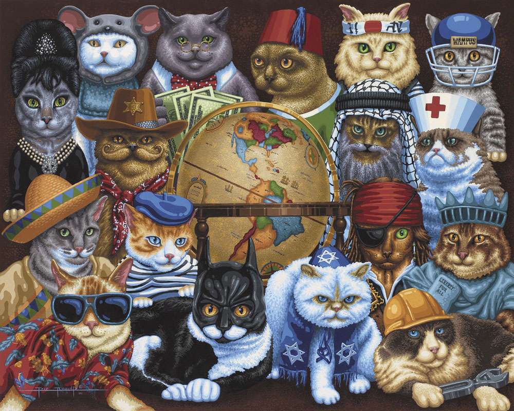 Macskák a világ minden tájáról puzzle online fotóról