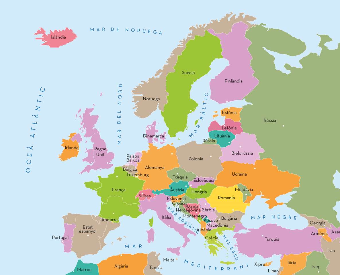 Карта Европы пазл онлайн из фото
