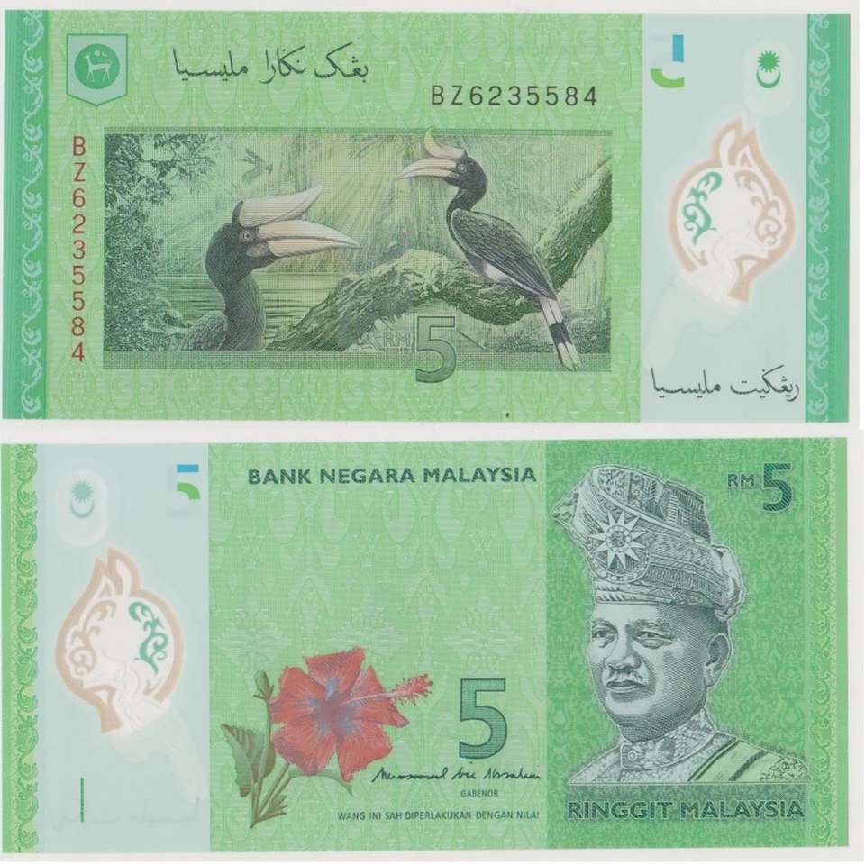 rm 5 malajská bankovka puzzle online z fotografie