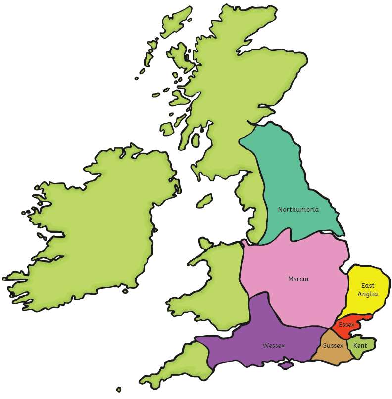 Anglosaxisk karta pussel online från foto