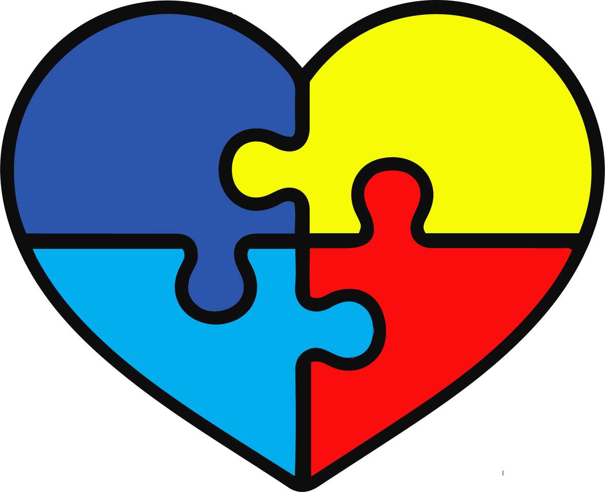 barevné srdce puzzle online z fotografie