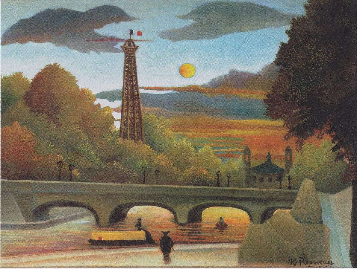 Seine et Tour Eiffel au coucher du soleil puzzle online a partir de fotografia