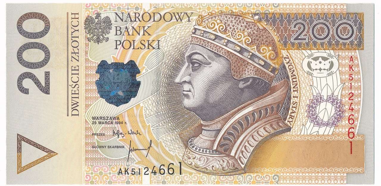 bank note 200 PLN puzzle online from photo