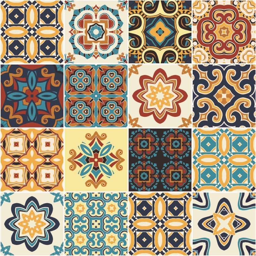 Azulejos mediterrâneos coloridos puzzle online a partir de fotografia