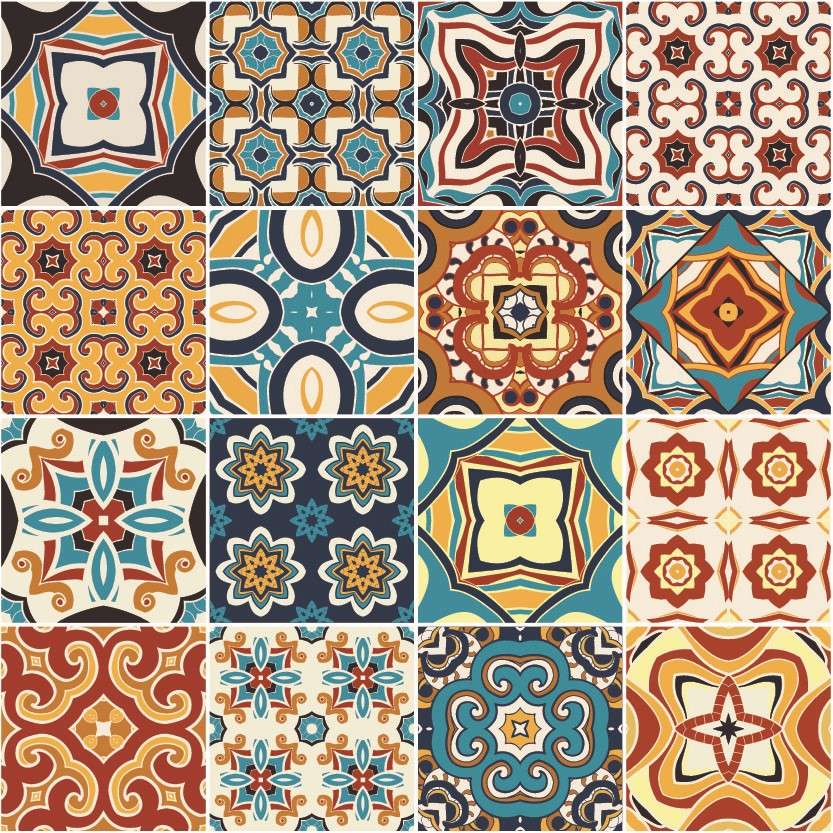 Kleurrijke mediterrane tegels online puzzel