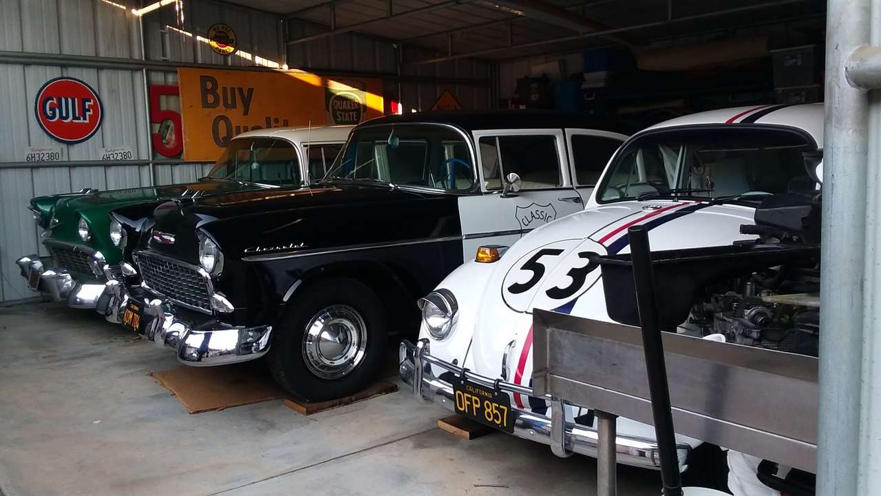 55 chevy, 56 chevy & Herbie pussel online från foto
