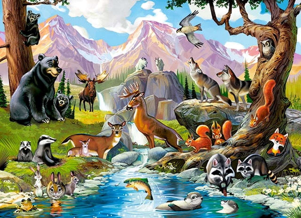 On the trail of wild animals online puzzle