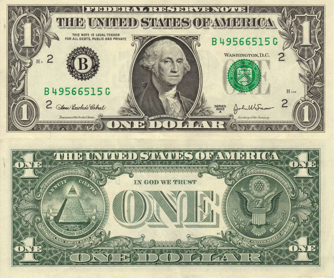 billets d'un dollar puzzle en ligne à partir d'une photo