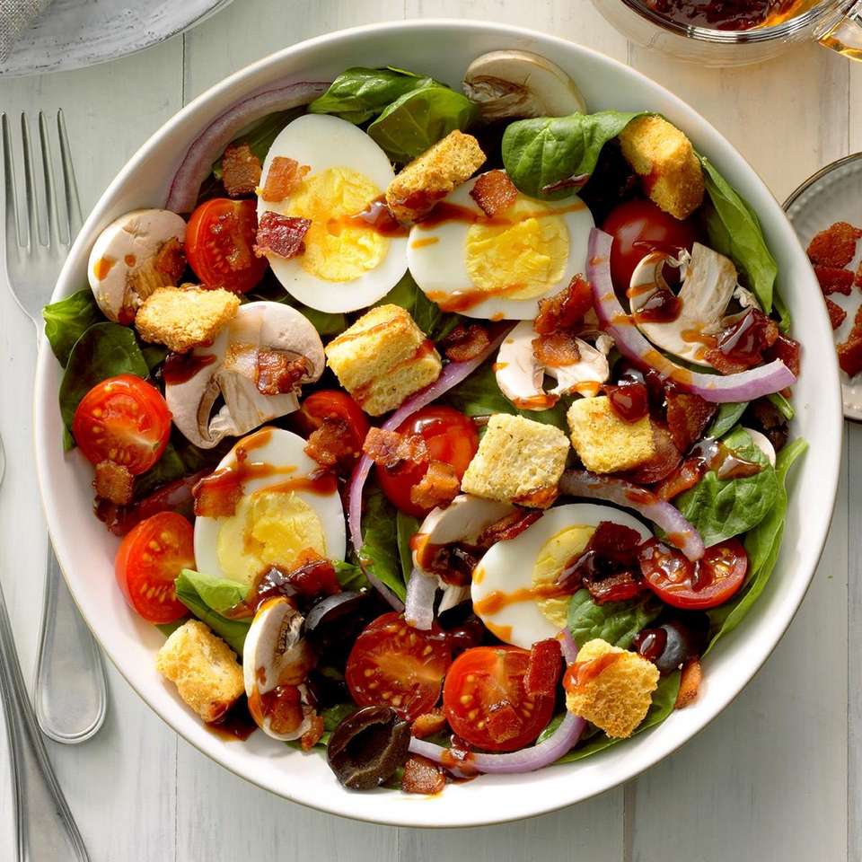 Spinazie salade puzzel online van foto