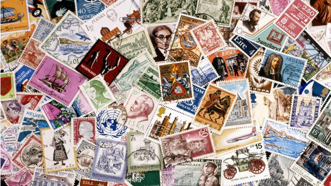 Una collezione di francobolli puzzle online da foto