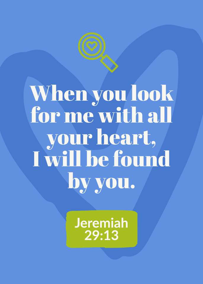 Jeremiah 29: 13 puzzle online from photo