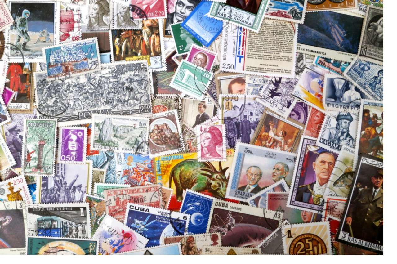 O colecție de timbre puzzle online din fotografie