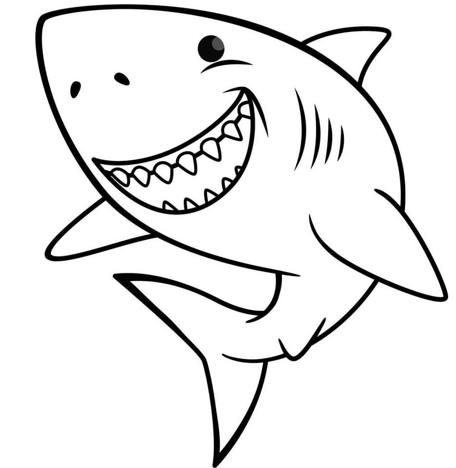 Раскраска акулы пазл онлайн из фото