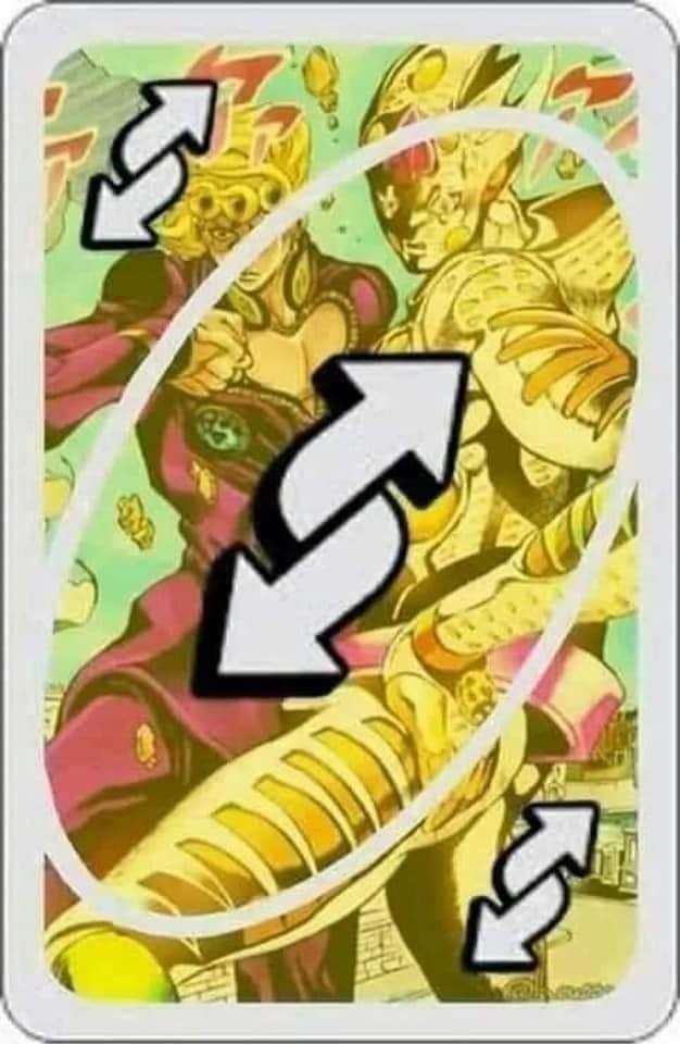 Giorno uses Uno Reverse Card 