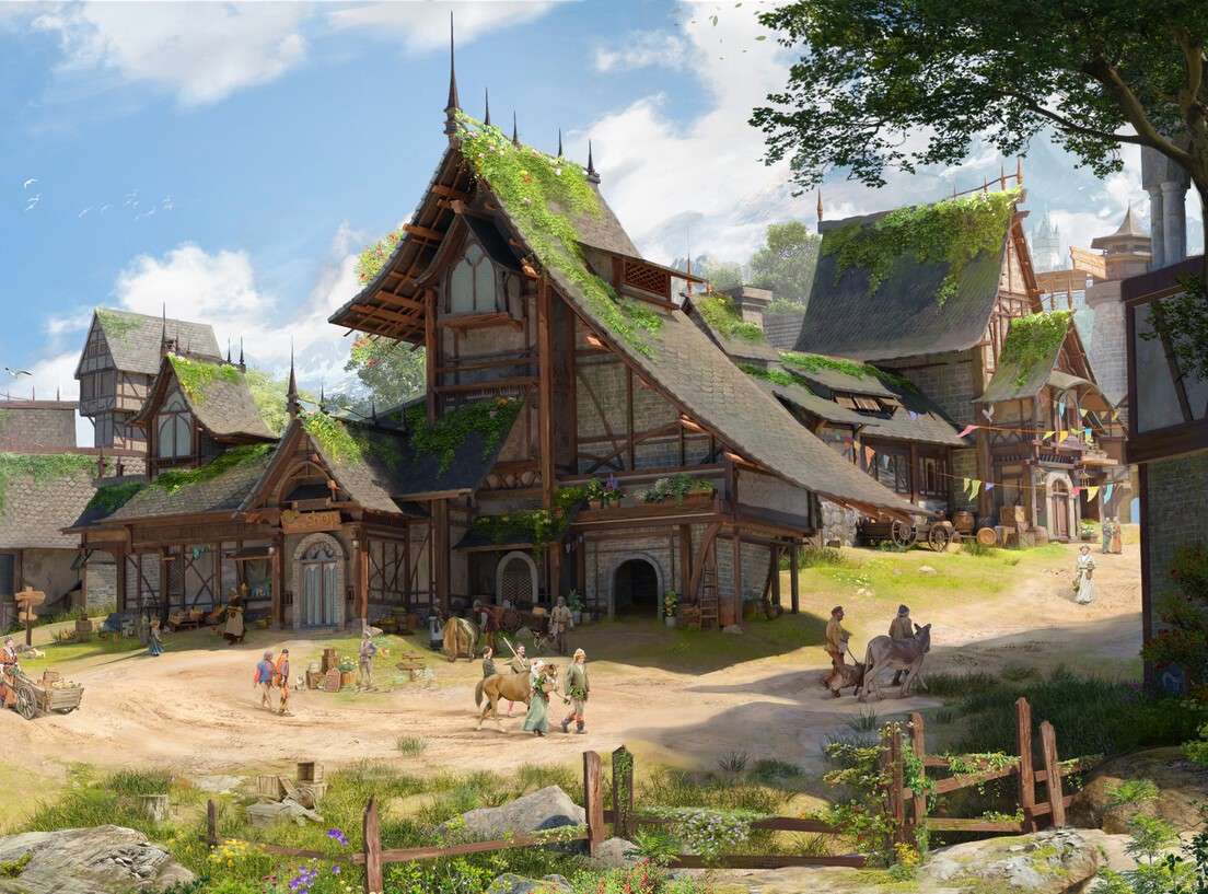 fantasy staré město puzzle online z fotografie
